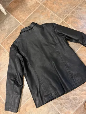 Triage women’s 2X Black leather jacket quilted padded lining nylon polyester thumbnail 6