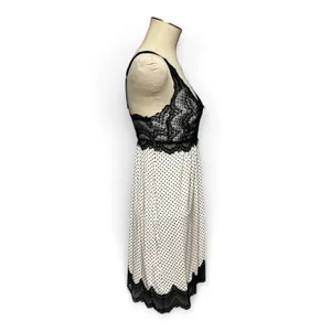 Soma Sleeveless Lace Sleep Nightgown Nightie Polka Dot Black White Small thumbnail 5