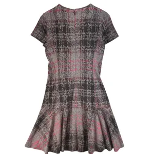 Betsey‎ Johnson Womens Preppy Goth Gray Pink Plaid Fit & Flare Dress Small thumbnail 3