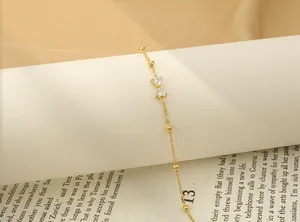 Adjustable Bow Charm Bracelet for Women Gold thumbnail 4