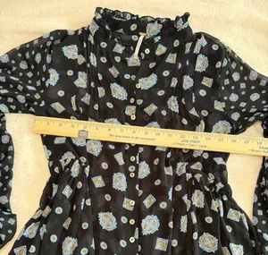Free People Turn Turn Shirt Dress Sheer Boho Loose Long Sleeve Size XS thumbnail 9