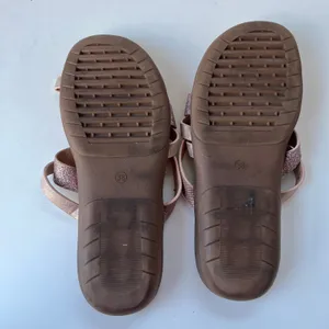 Patrizia Y2K Glitter Sandals Womens Sz 6.5 Rose Gold Boho Resort Euro Summer thumbnail 9