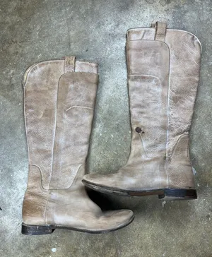 Frye Paige Tall Leather Riding Boots in Light Taupe (with flaw) Size: 9 1/2B thumbnail 1