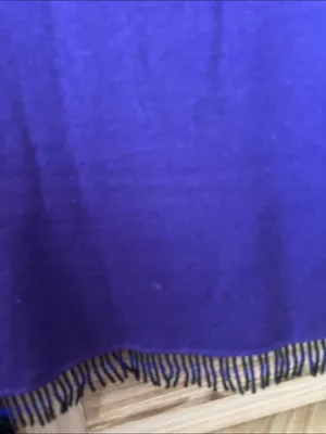 Clio Purple Scoop Neck Sweater with Beaded Fringe Hem Medium thumbnail 2