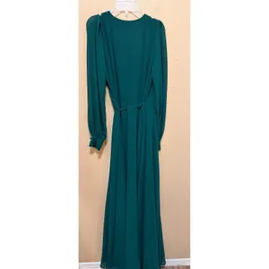 Lulus Teal Green Long Sleeve Wrap Maxi‎ Dress Size Small READ thumbnail 7