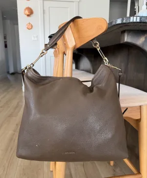 Coach Taupe Pebbled Leather Hobo Shoulder Bag thumbnail 1