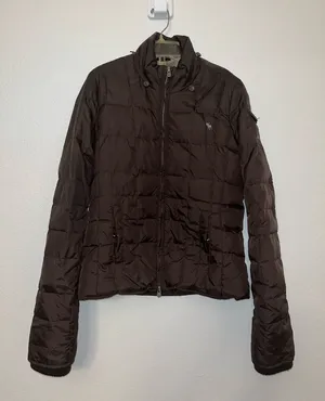 Abercrombie Fitch Brown Puffer Jacket Fur Lined Y2K thumbnail 1