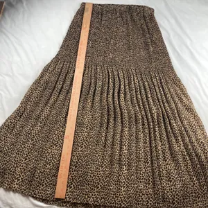 Allison Taylor Leopard Print Pleated Shear Maxi Skirt Brown Animal‎ Print Large thumbnail 6