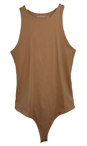 Abercrombie & Fitch Soft AF Tan Brown Sleeveless Shapewear Bodysuit Women Size S thumbnail 1