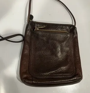 Vintage Fossil mini leather‎ crossbody bag brown thumbnail 1