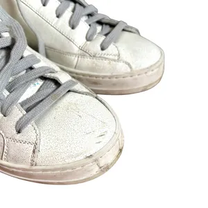P448 John Pearl Silver Glitter Leather Low Top Sneakers Size 38 / US 7.5 thumbnail 15