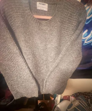 Old Navy Grey Oversized Knitted Sweater  thumbnail 1