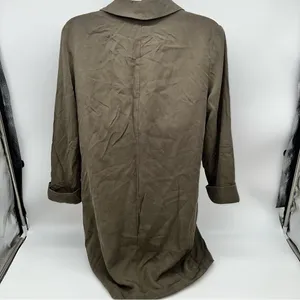 Lovers + Friends Olive Green Double-Breasted Trench Short Coat/Long Jacket-Sz S thumbnail 10
