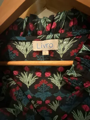 Livro Black Floral Print Sleeveless Tiered Ruffle Maxi Dress Size S thumbnail 3