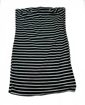 SHEIN Black and White Striped Mini Dress Bodycon Short Sleeve Grunge Size S thumbnail 1