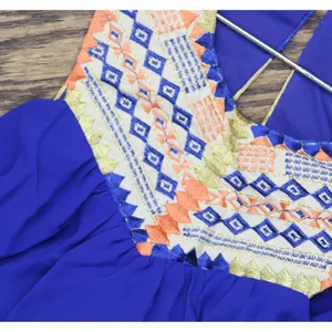 NWT City Studios Juniors Embroidered Handkerchief-Hem Shift Dress 2XS Blue thumbnail 5