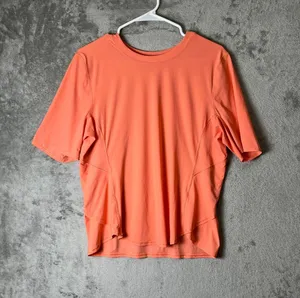 Lululemon UV Protection Fold-Over Running Shirt Sunny Coral UPF 40+ Women's 10 thumbnail 1