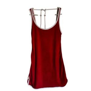 Urban Outfitters Mini Terry Athletic Dress NWT Small Cherry Red Retro White thumbnail 4