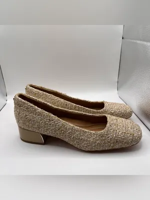 Donald Pliner Drew Pump heels with a tweed fabric upper and a low block size 9 thumbnail 6