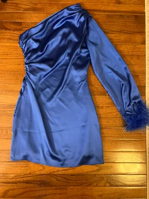 Shop Neighbor One Sleeve Satin Dress thumbnail 3