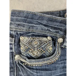 GRACE IN LA Jeans Women's Size 5 Bling Pockets 28 x 28 ish Medium Wash Soft!‎ thumbnail 16