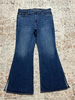 American eagle super high rise flare jeans size 18 thumbnail 12