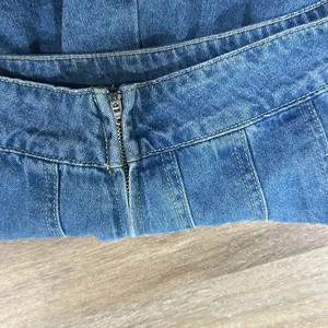 Denim Pleated Skirt 14.5 in length thumbnail 2
