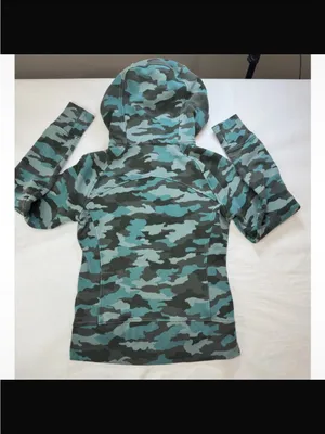 lululemon athletica Teal & Black Camo Full-Zip Hooded Jacket thumbnail 9