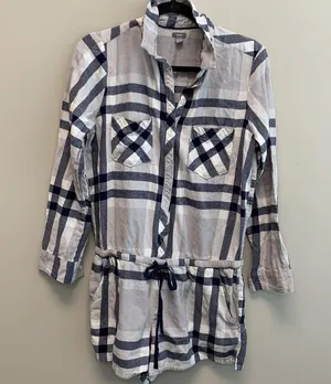 Aerie Plaid Flannel Romper sz Large thumbnail 5