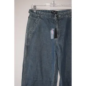 Polo Jeans Co Ralph Lauren Carpenter Pants Womens 6 Blue NEW Wide Leg Utility thumbnail 2