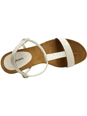 NWT Style & Co. Mulan Wedge Slip On Open Toe Textured Elastic Sandals White 6.5M thumbnail 3