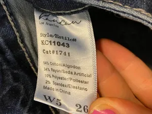 KanCan USA dark wash skinny stretch jeans with whiskering thumbnail 6
