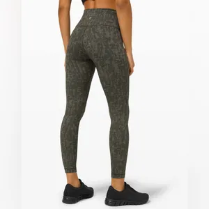 Lululemon Wunder Train High Rise Tights Leggings Heathered Bronze Green Olive thumbnail 2