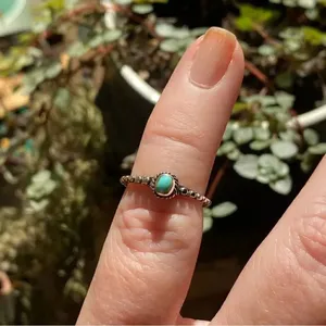 Sterling Silver Bali Style Turquoise Toe Ring Adjustable Blue thumbnail 3