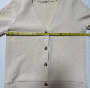 Madewell Ottoman Rib Cardigan Top Ribbed Cream White Button Front Sweater Size S thumbnail 6