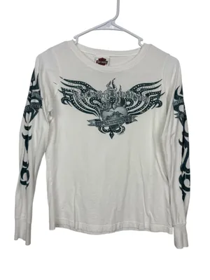 HARLEY-DAVIDSON Fargo ND Long Sleeve Graphic Tee White Women’s S thumbnail 3