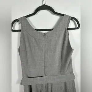 Calvin Klein Gray Fit & Flare Dress Size‎ 6 Sleeveless Belted A-Line Career thumbnail 6