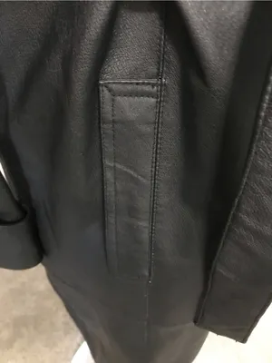 NWT Black Faux-Fur Collar Leather Trench Coat thumbnail 7