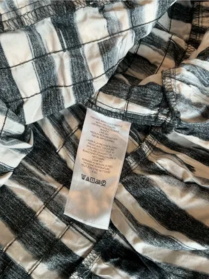 Anthropologie XS Black White Stripe Maxi Dress Cotton Pockets thumbnail 11