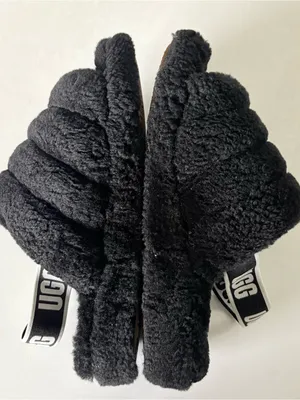 UGG Fluff Yeah Slide Women's Sheepskin Slipper Sandals Black Size 9 thumbnail 8
