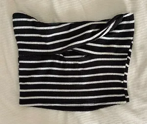 Shein Striped Tube Crop Top thumbnail 1