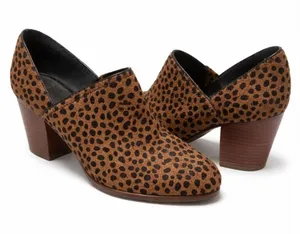 GB Giani Bini Leopard Print Calf Hair Shooties Brown Block Heel‎ Booties Size 8 thumbnail 1