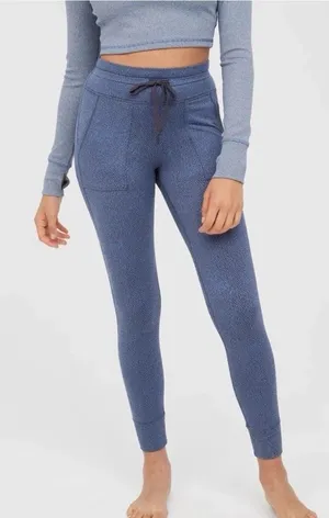OFFLINE By Aerie Jacquard Peak Legging - Night Sea Blue Medium thumbnail 1