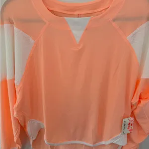 FP Movement by Free People Peach and White Long Sleeve Top size small thumbnail 4