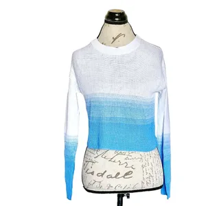 Abound Womens Sweater Ombre Sz XS Long Sleeve Knit Blue White Soft Girl Ribbed thumbnail 2