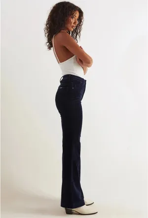 Rolla's womens Navy Eastcoast Flare Corduroy Jeans size 25 US (7 AUS) thumbnail 3