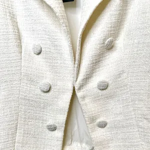 Lulu’s l White Tweed Open-Front Blazer Medium New with Tags thumbnail 14