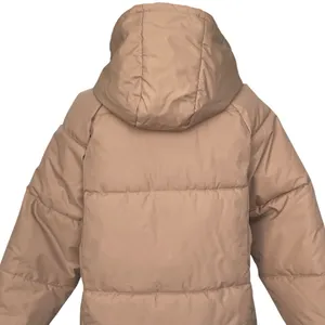 Puffit Hooded Long Puffer Winter Snow Jacket Women’s Size S Tan Warm Outdoors thumbnail 7