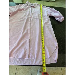 Young Fabulous and Broke Women's Linen Button Up Dress Sz XS Linen‎ Blend Lavender Tunic Shirt Dress thumbnail 9