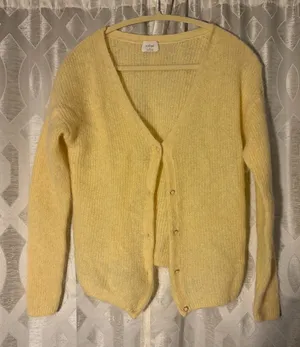 Aritzia Wilfred Mohair/Alpaca Blend Butter Yellow Cardigan thumbnail 1